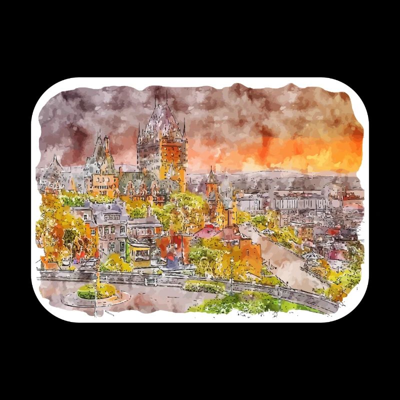 Québec Canada Aquarelle Dessin Dessin Illustration