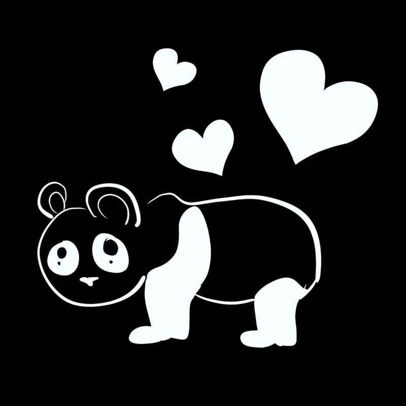 Panda Bär tier Herzen