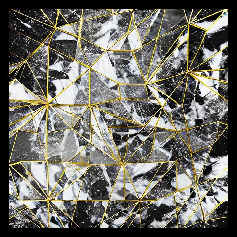 Marble Black Gold Geometric Pattern
