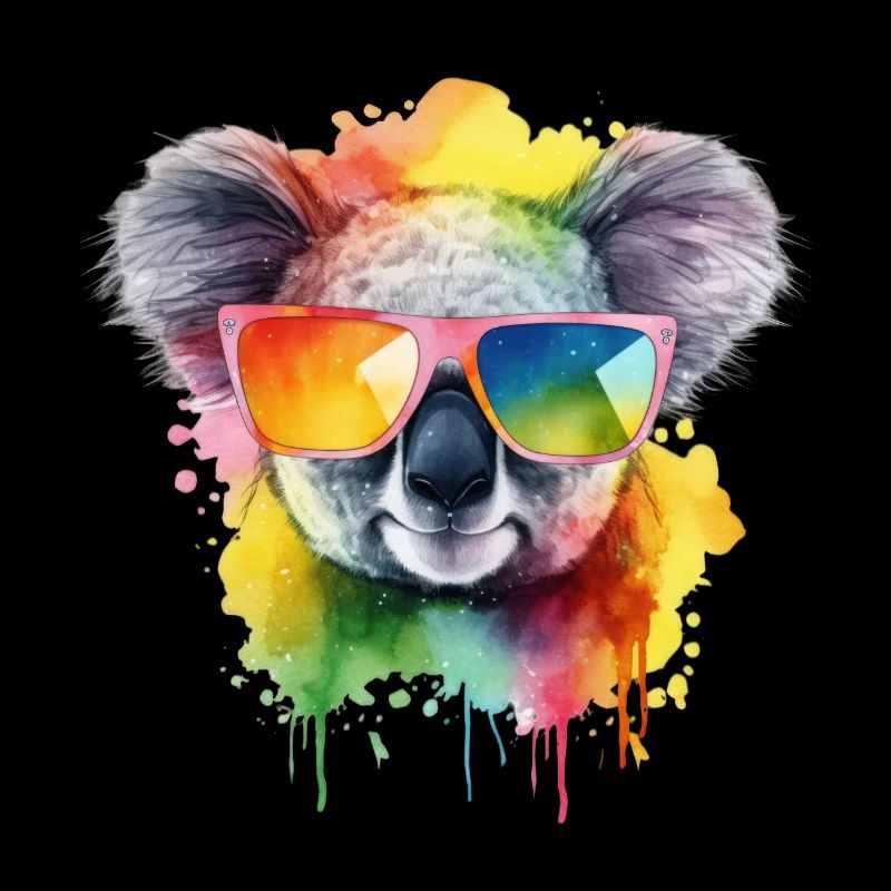 Bunter cooler Koala mit Sonnenbrille
