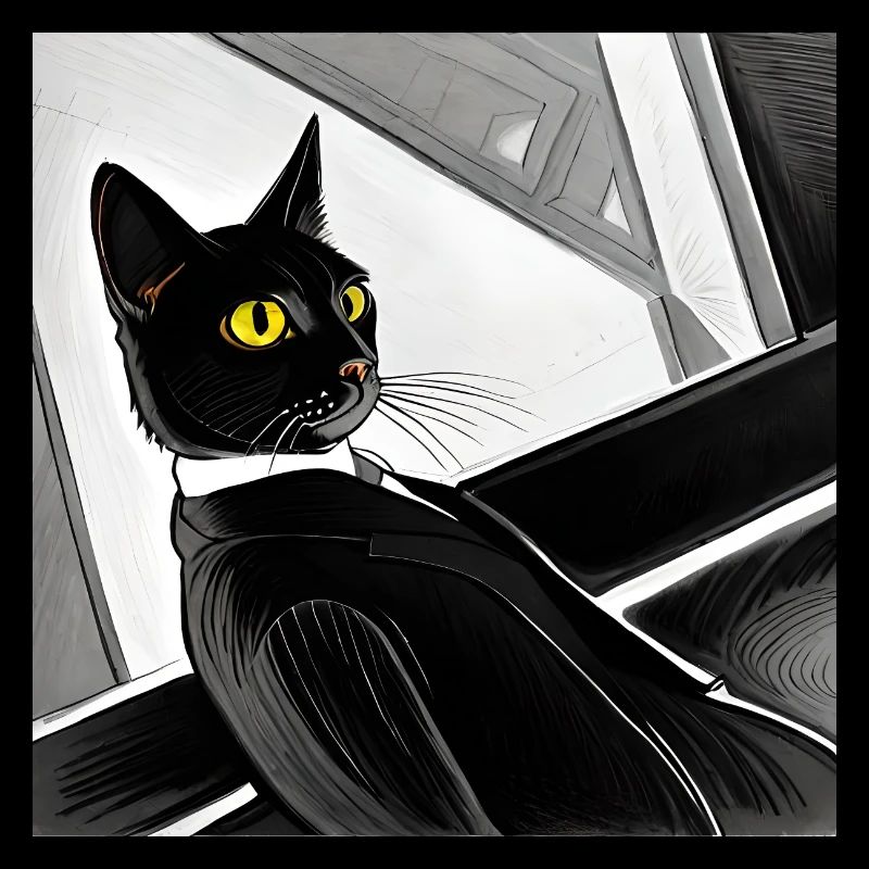Chat en noir