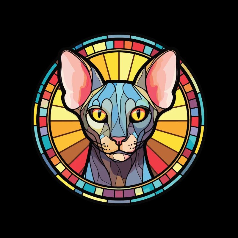 Peterbald chat aquarelle colorée pour animaux de compagnie Illustration