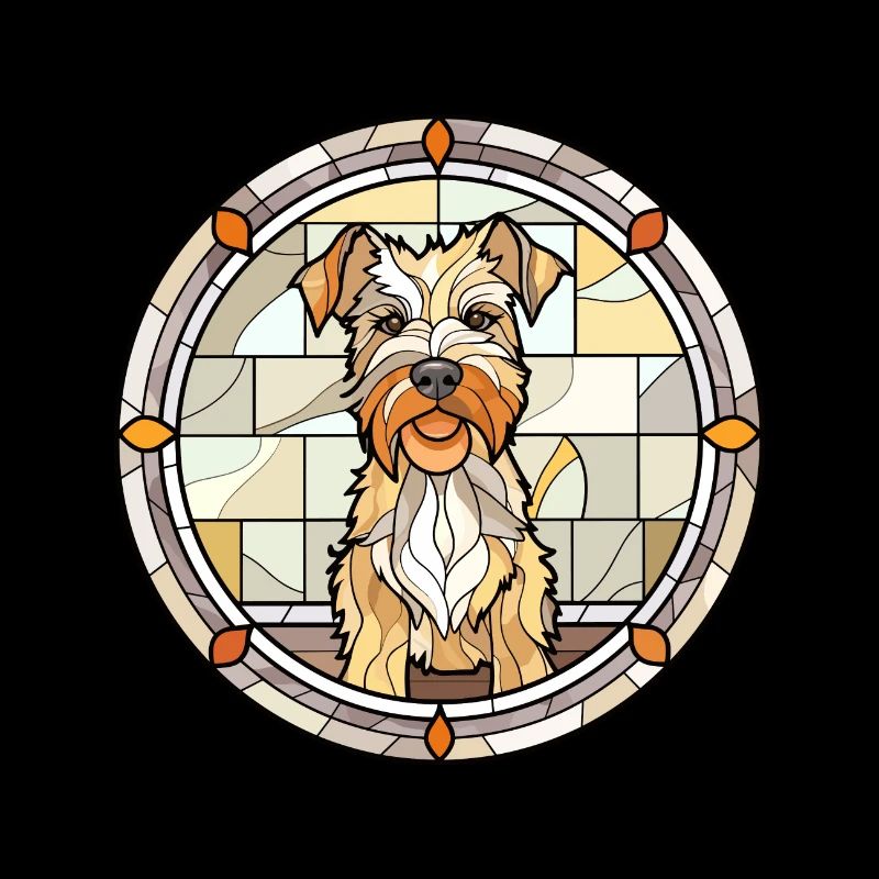 Lucas Terrier Hunderasse Buntes Glas Wat