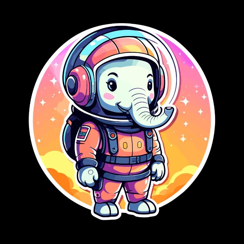Elephant Astronaut Illustration