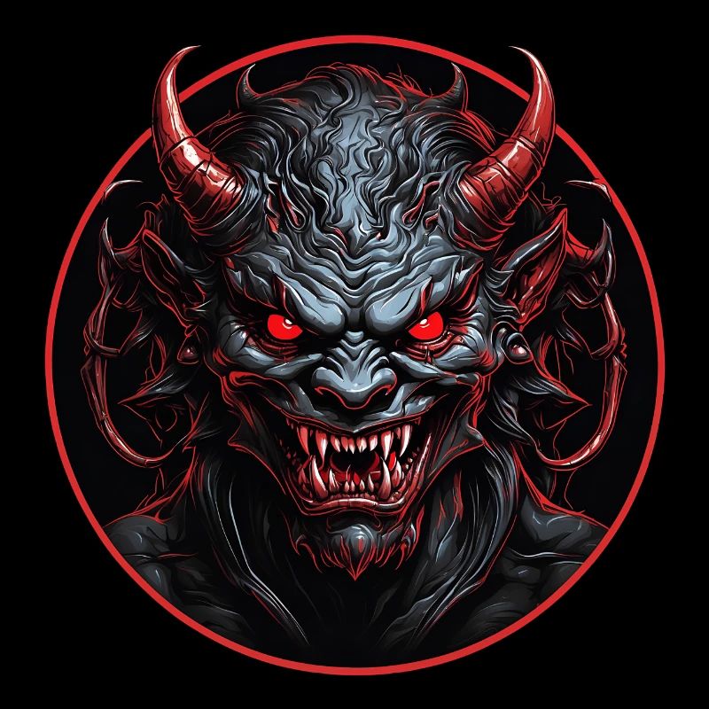 Evil demonic devil with red eyes