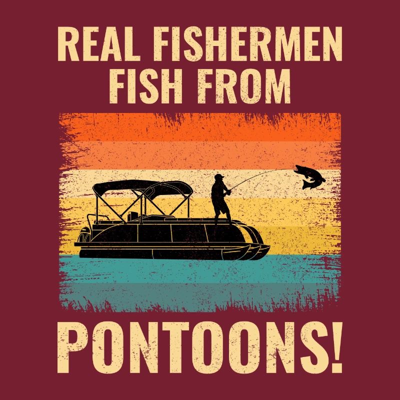Pontonboot Bootfahren Pontooning Angeln Retro