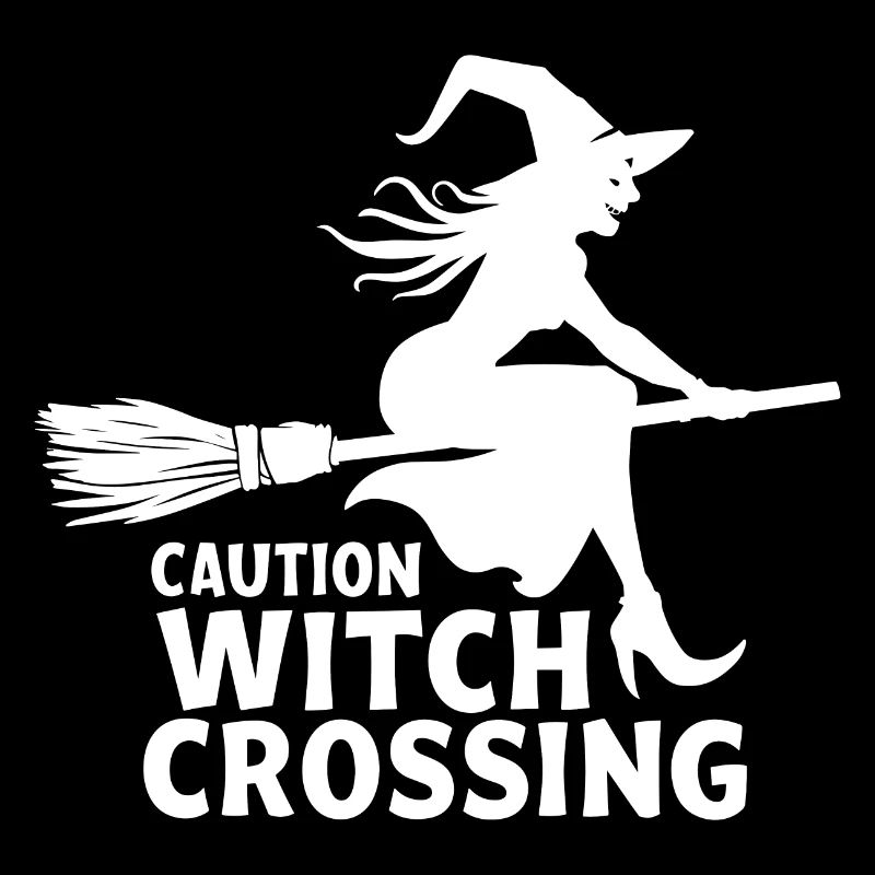 Hexe Hexenbesen Spruch Caution Witch Crossing