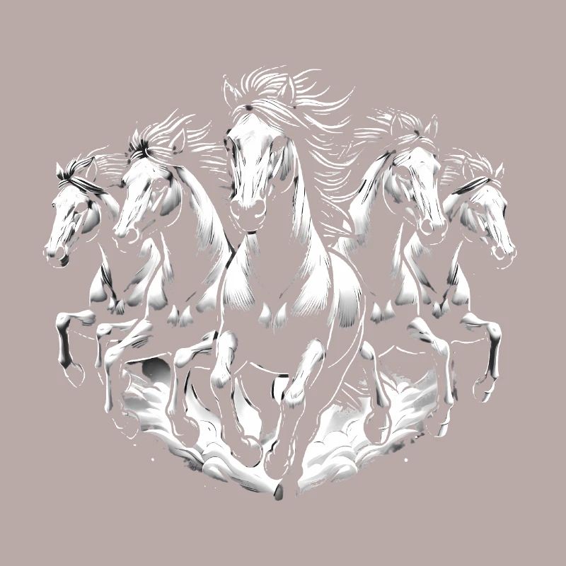 Chevaux de course Dynamic Noir Blanc Design