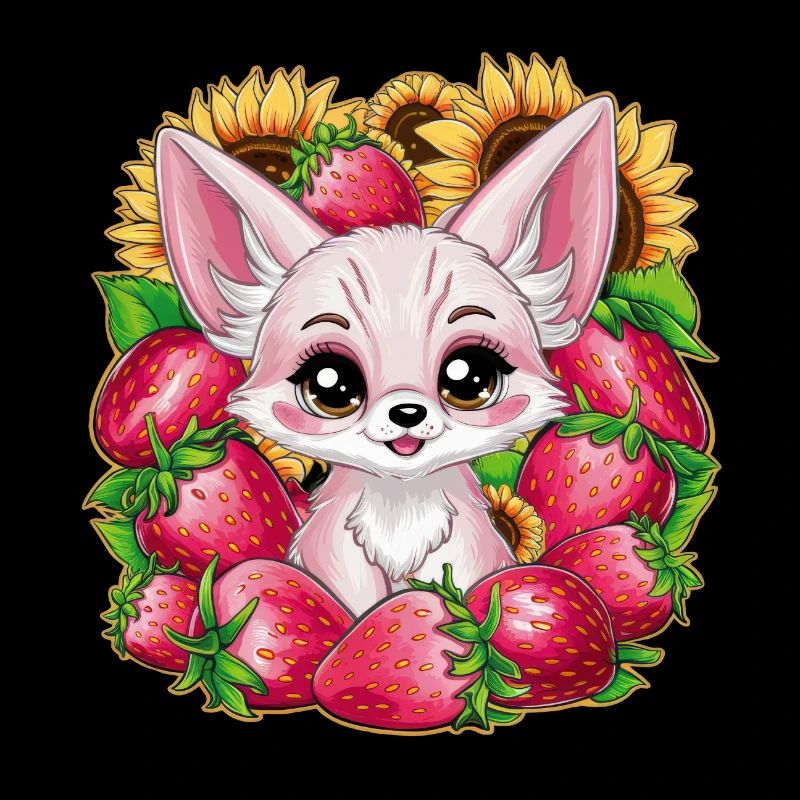 Fennec Desert Fox with Tulips and Lemons