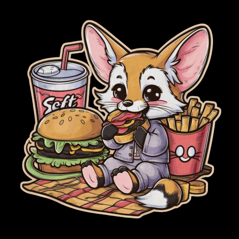 Fennec Renard du désert avec restauration rapide