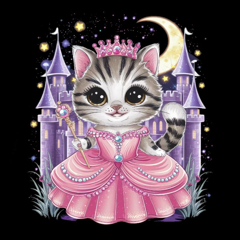 Chat en robe de princesse