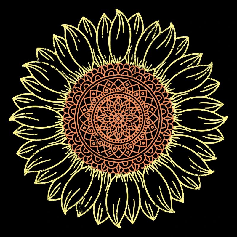 Conception complexe de mandala tournesol