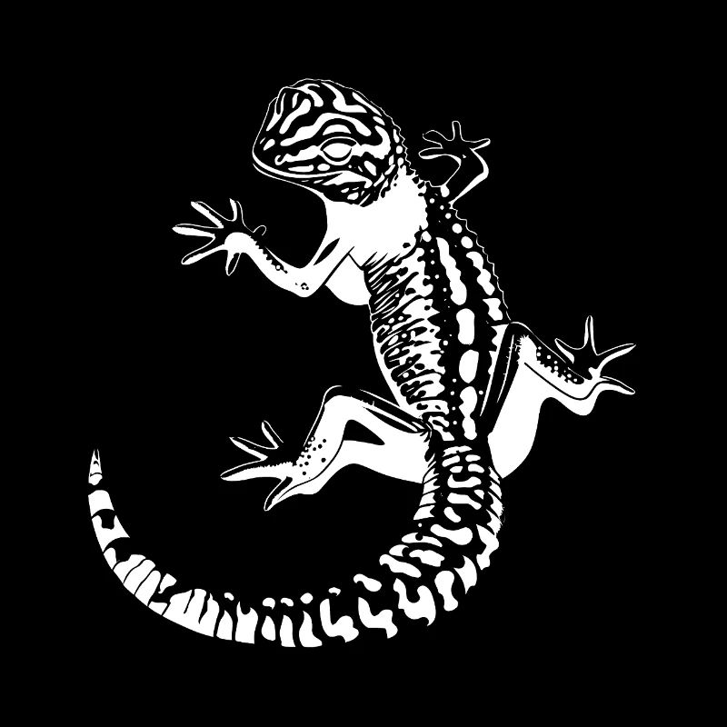 Leopardgecko Gecko Silhouette im High-Contrast