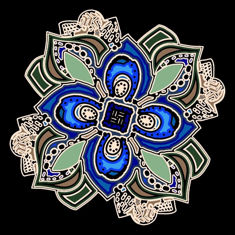 Fleur de mandala extravagante sarcelle