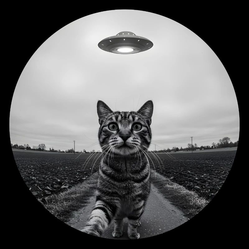 Design drôle d’extraterrestre d’un chat spatial OVNI