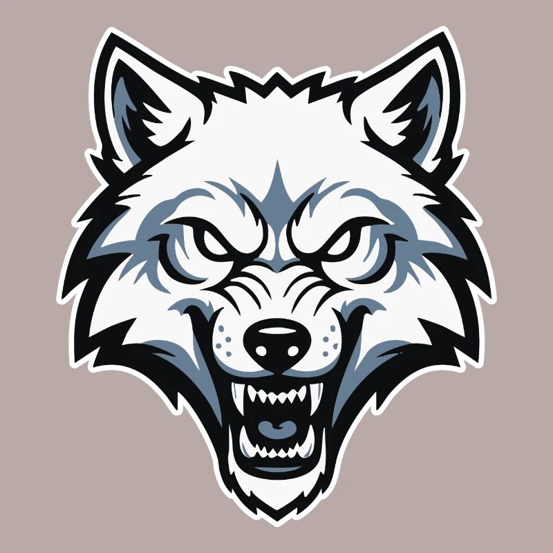 Wild Arctic White Wolf Wolf Mascot Logo