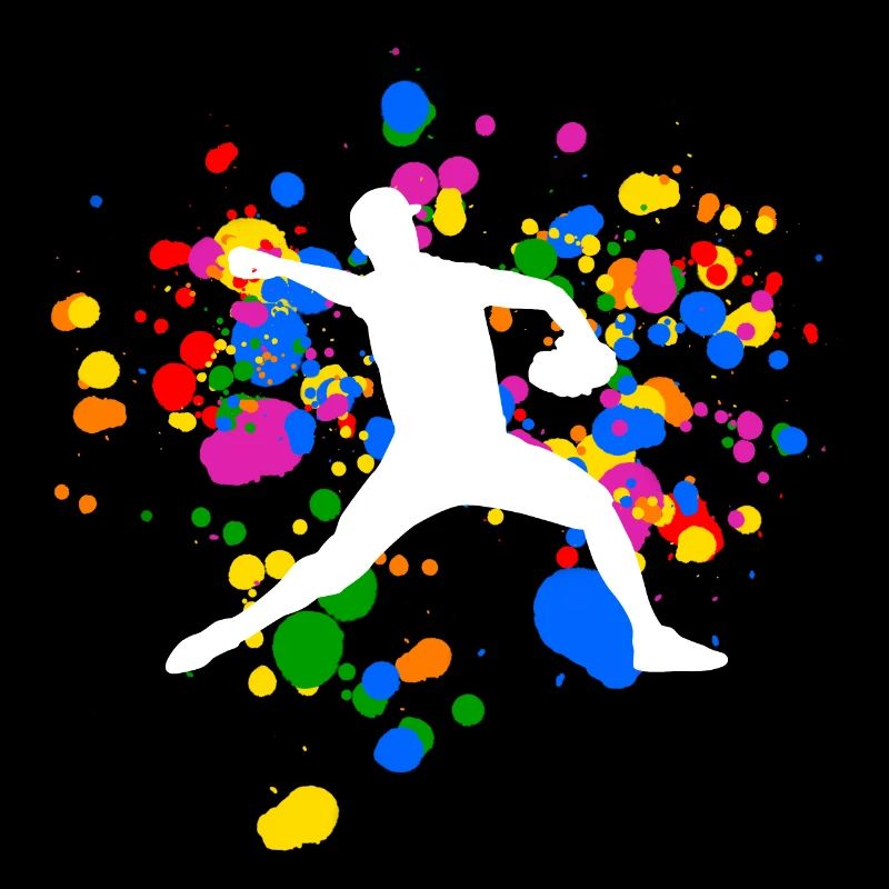 Buntes Baseball Design mit Regenbogenfarben