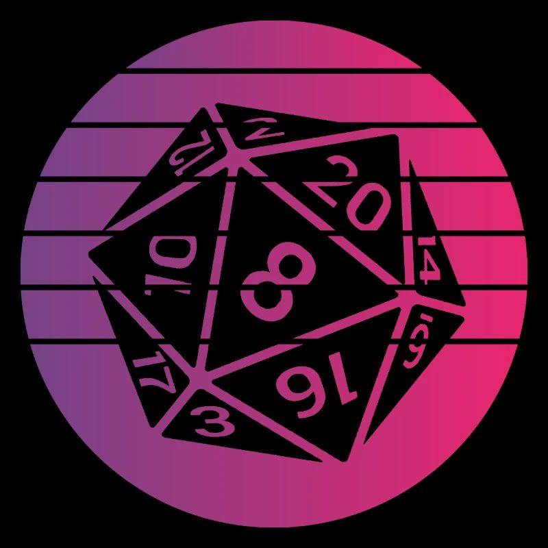20-sided Cube Retro Style Vintage
