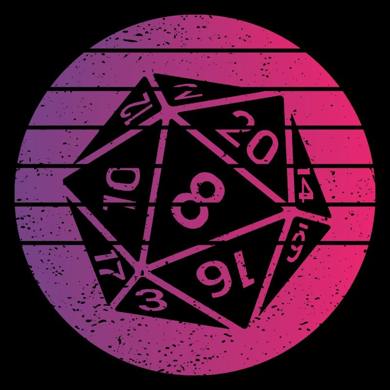 20-sided Cube Retro Style Vintage