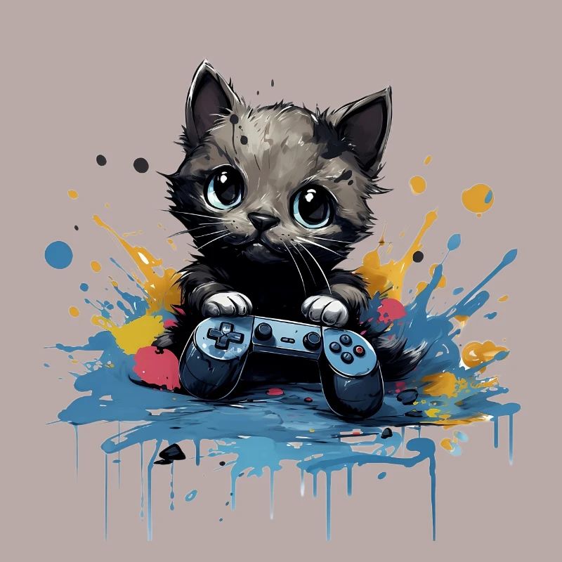 Design de jeu de chat mignon