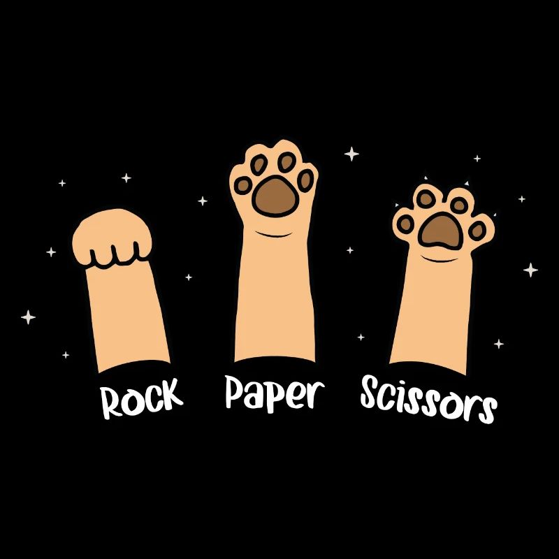 Pierre Papier Ciseaux Jeu De Main Chat Mignon Avec Drôle