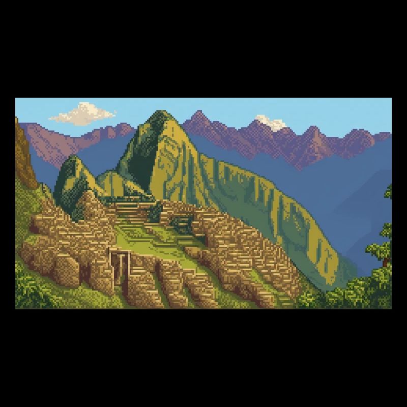 Machu Picchu, Peru - Pixel Art