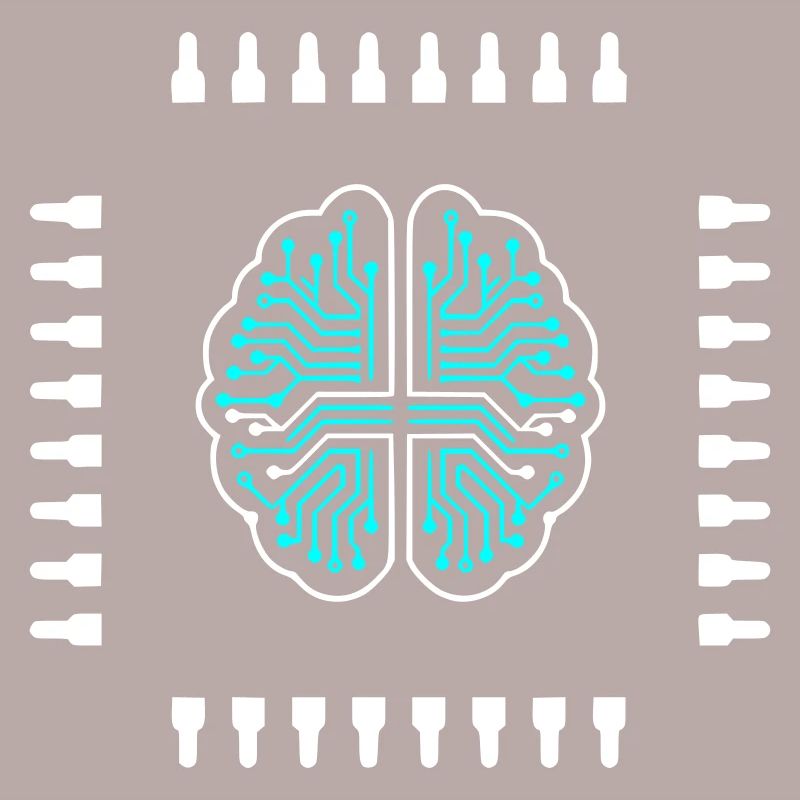 AI Brain Chip Processor Tech Vector