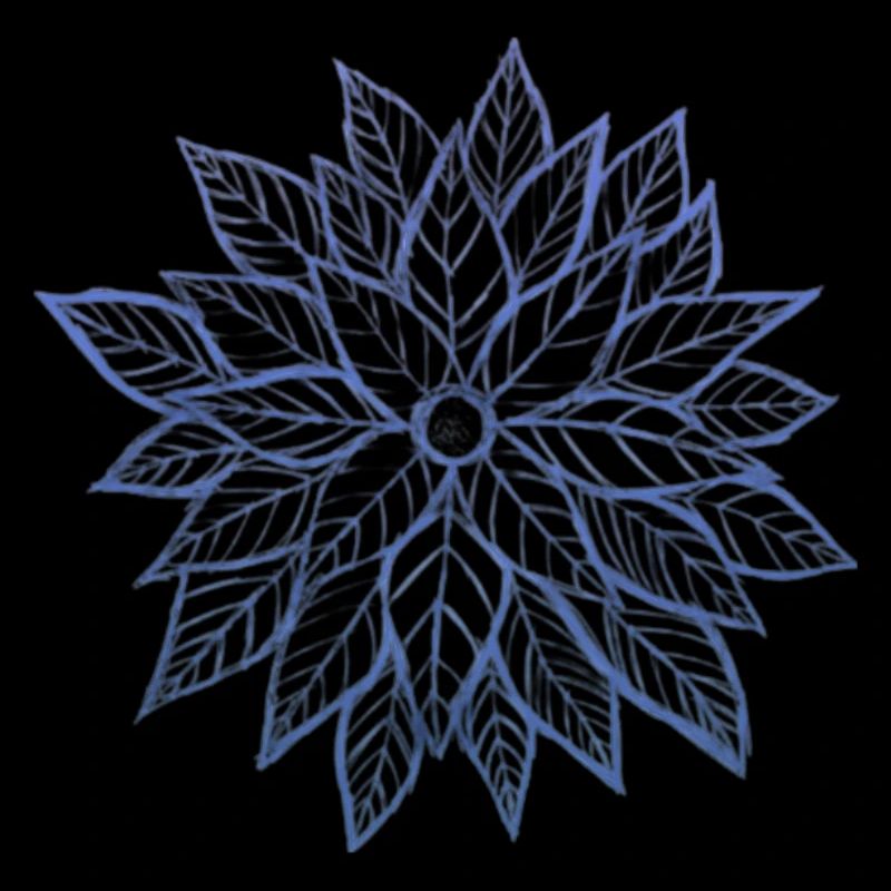 [2] ombre blue/purple multi-layer flower sketch