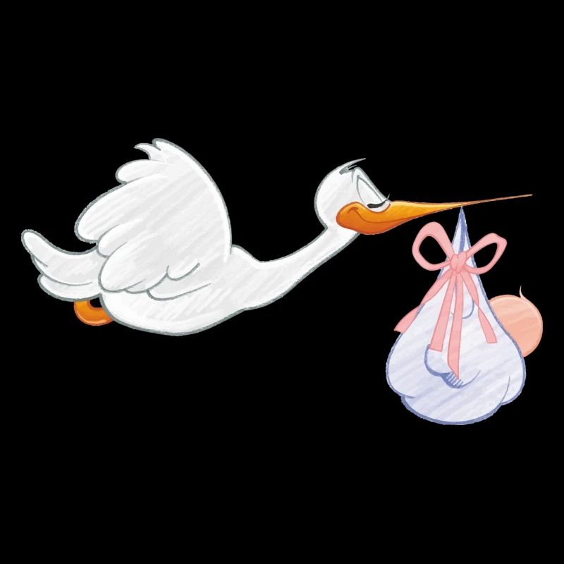 Storch mit Baby