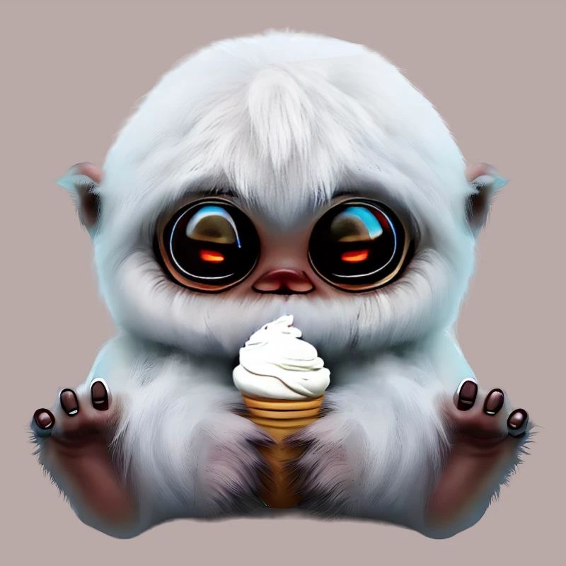 Yeti mit Softeis