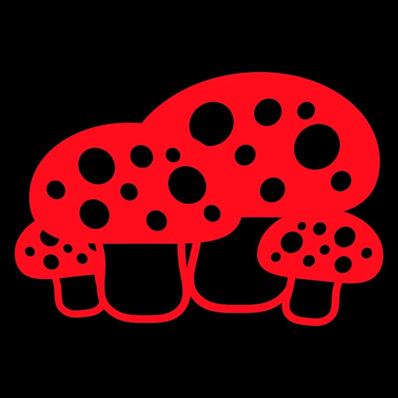 Many Mushrooms Red Dots Pattern Toadstool Fungus