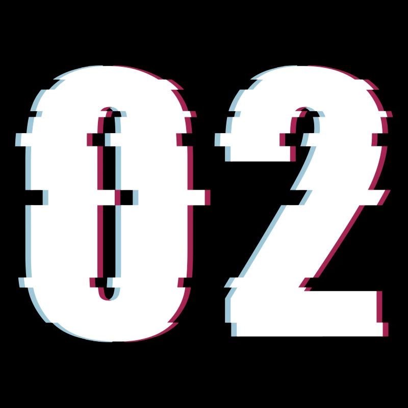 Zwei 2 Two 02 Zahl Effekt Verzerrt Nummer