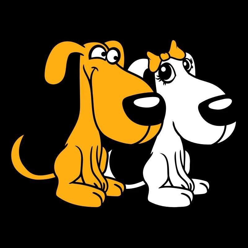 2 Hunde Team Zwei Freunde Liebe Pärchen Verliebt