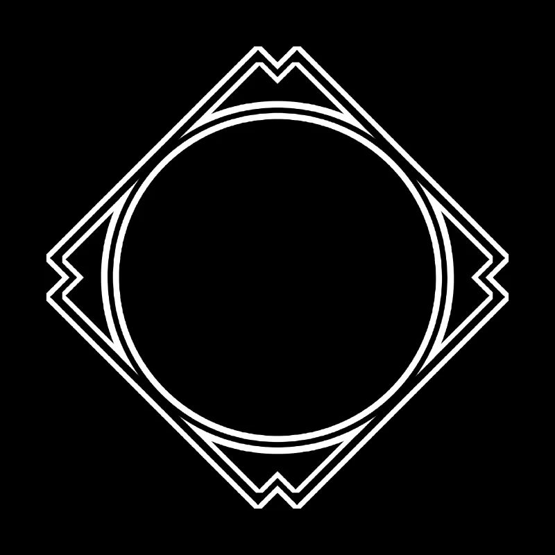 White circle in the square frame decoration