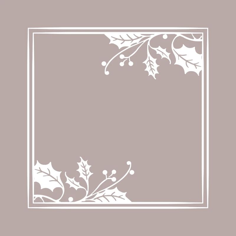 White frame bay leaf Christmas