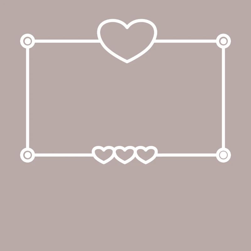 Frame with Heart Rectangular Background