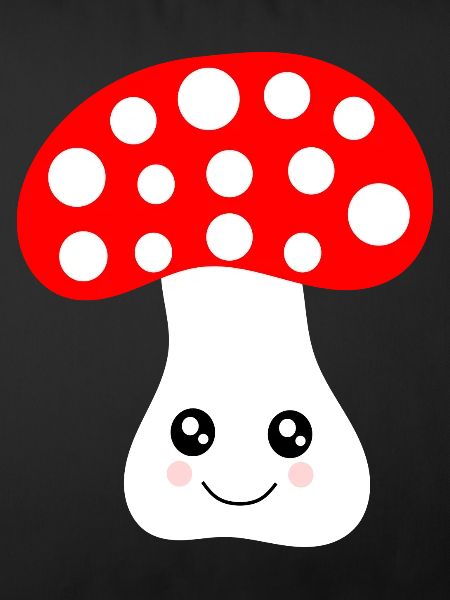 Kawaii, grzyb, muchomor