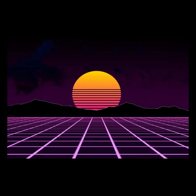 Coucher de soleil Retrowave