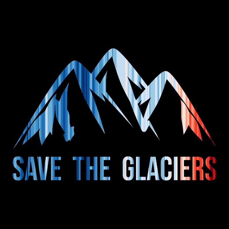 SAVE THE GLACIERS - Warming Stripes - Climate Change