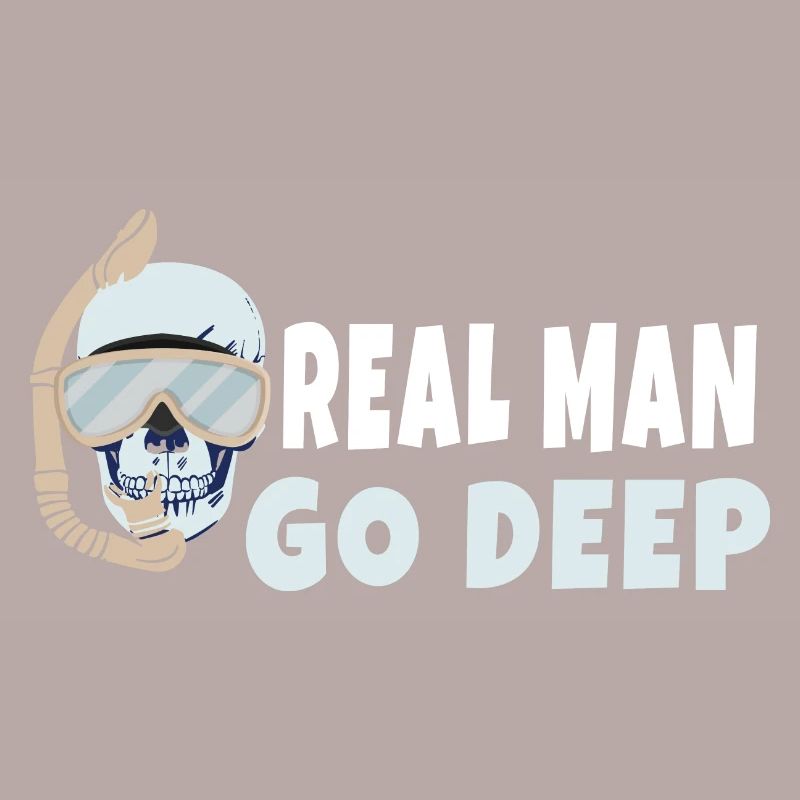 Real Men Go Deep Scuba Diving Diver