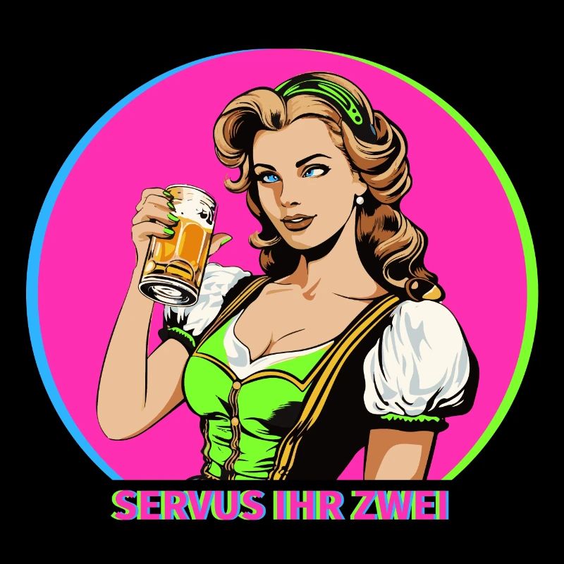 Dirndl Comic Style Bier Schwips Flirt