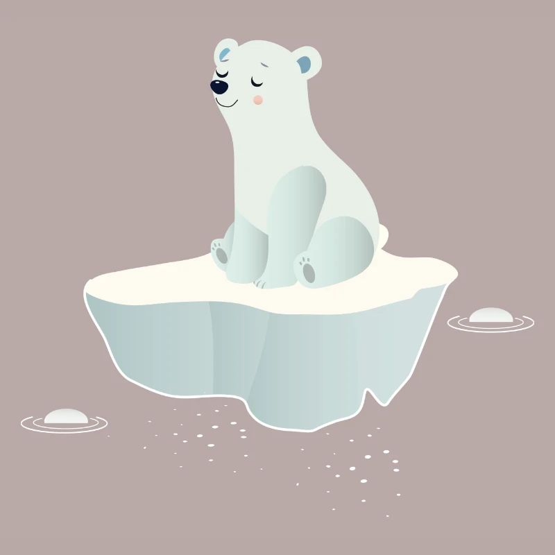 Träumender Eisbär auf einer Eisscholle