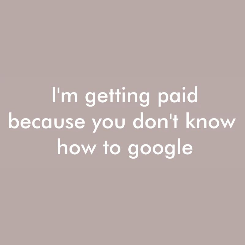 Je suis payé avant JC. vous ne savez pas comment google