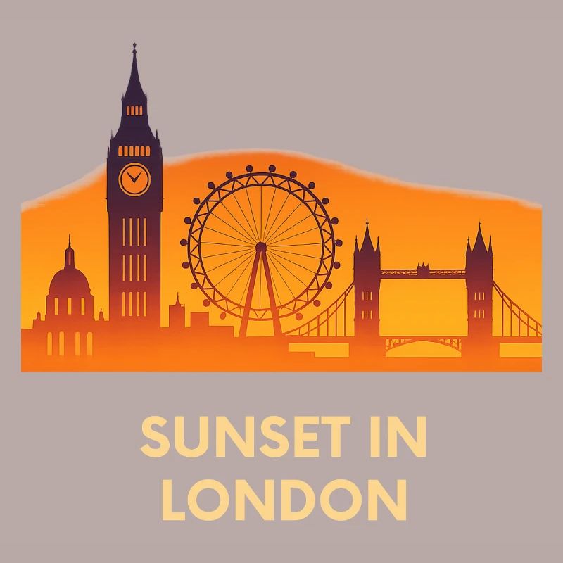 Coucher de soleil Silhouette de l’horizon de Londres