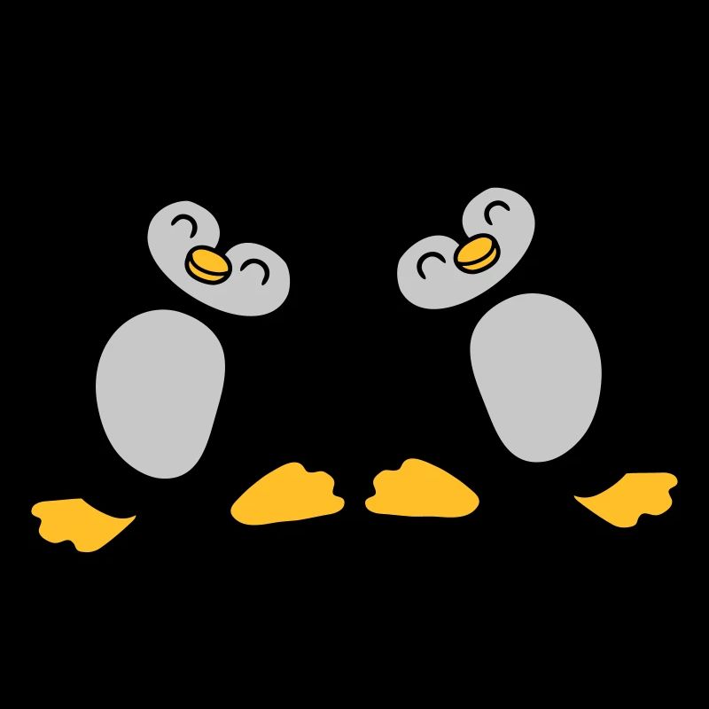 2 pingouins mignons dansant