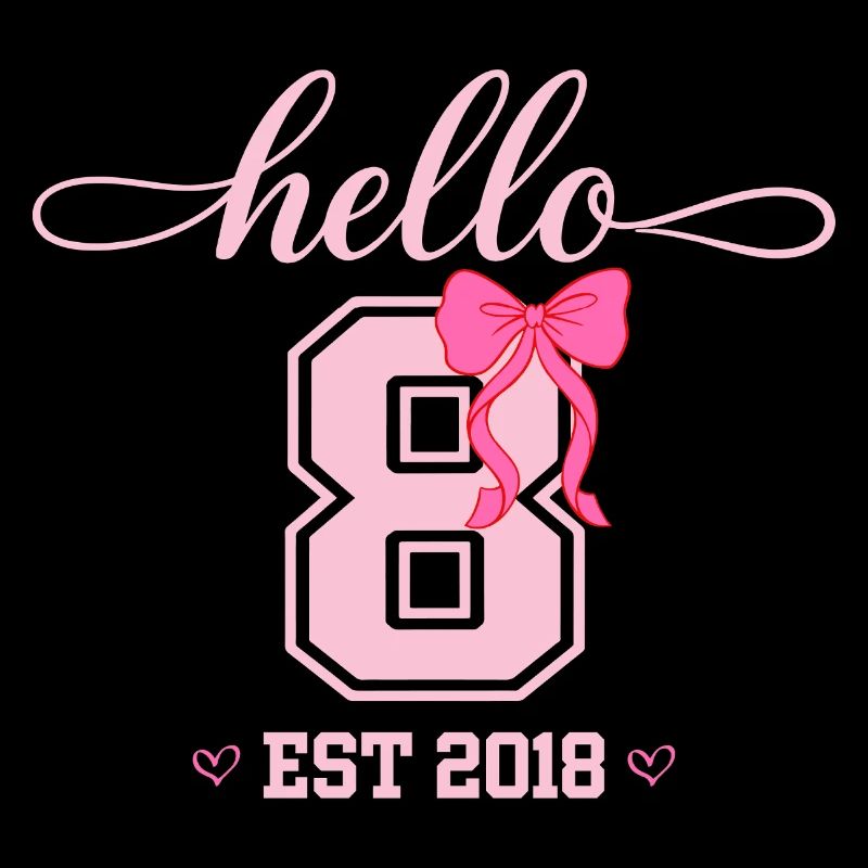 Hello 8 Est 2018 Mädchen Geburtstag Design
