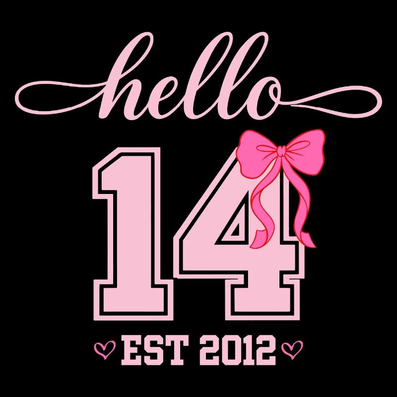 Hello 14 Est 2012 Mädchen Geburtstag Design