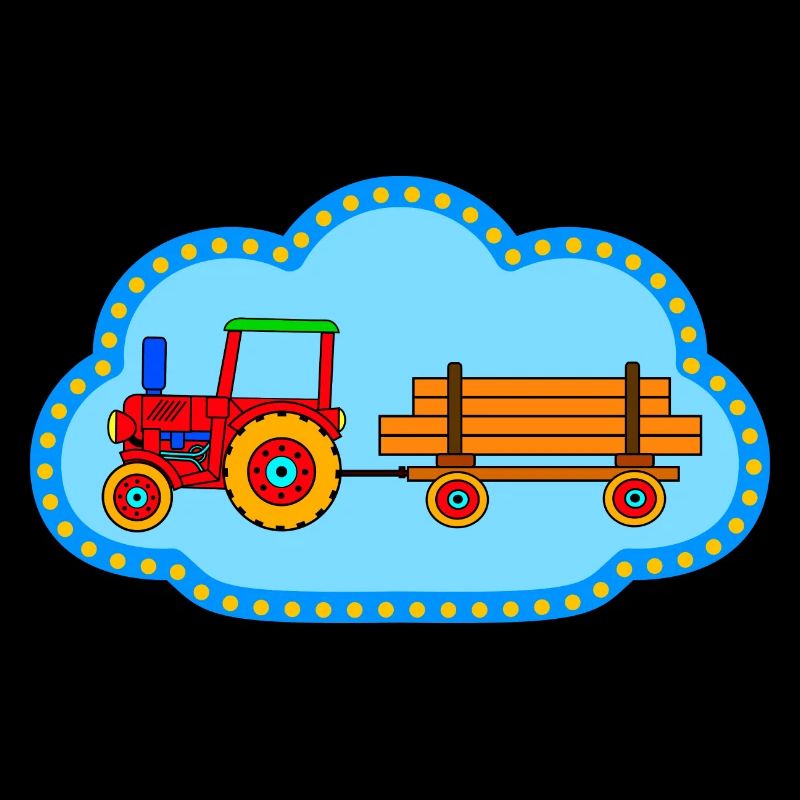 Roter Traktor / Traktor mit Hänger