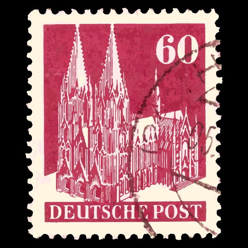 Kölner Dom Briefmarke 60er Rot 1948