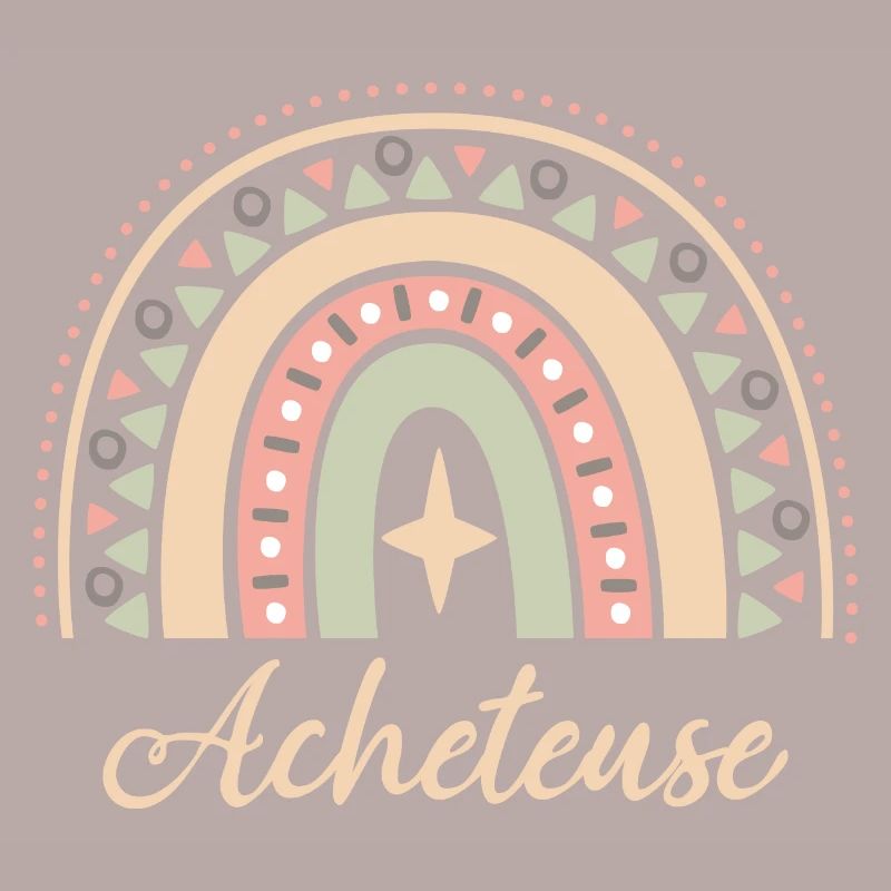 Cadeau Acheteuse. Boho Rainbow acheteuse.